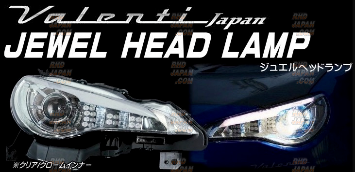 Valenti Jewel Head Lamp Set Clear Black Chrome Inner - BRZ ZC6 86